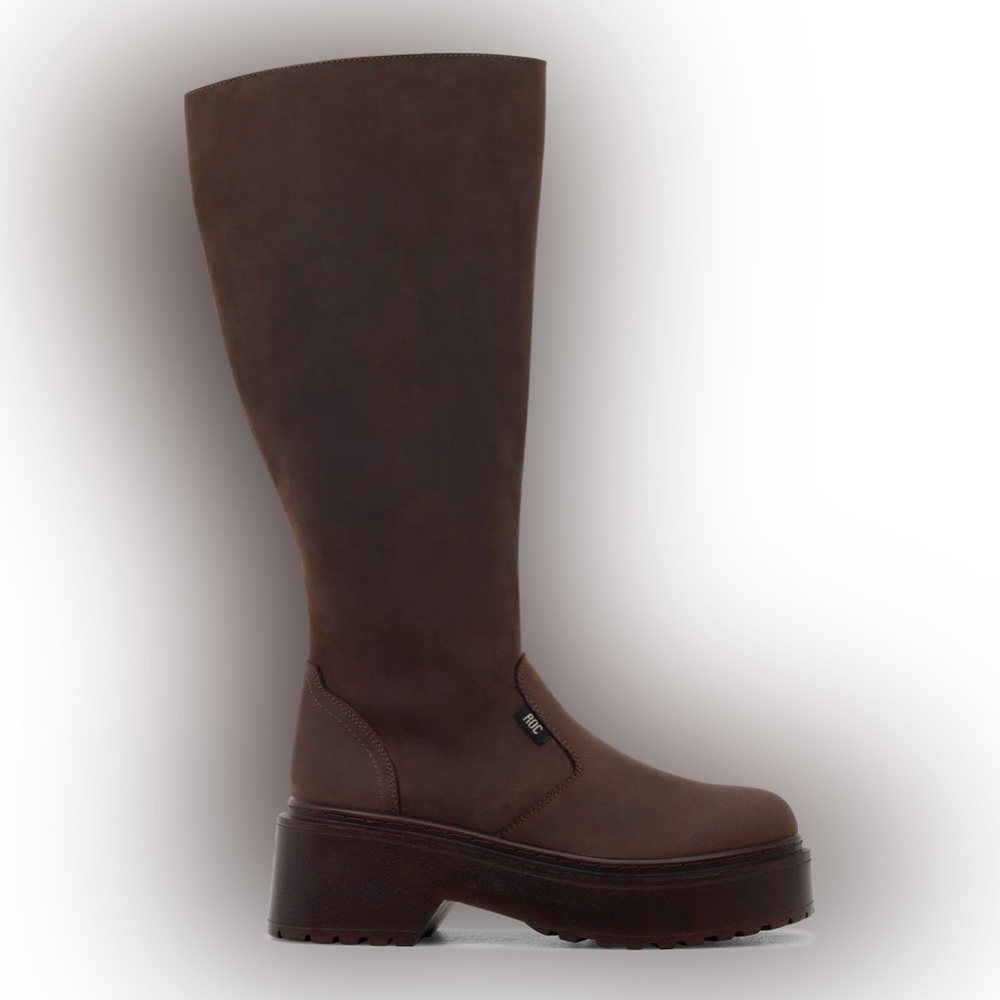 Brown Knee-High Women's Boots “ wide calf “